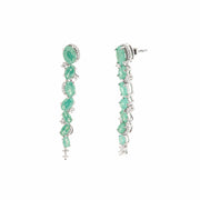 Cascade earrings in 925 Silver with ice-effect zircons surrounded by white zircons