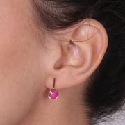 Orecchini in Argento 925  punto luce pendente con cristalli rosa