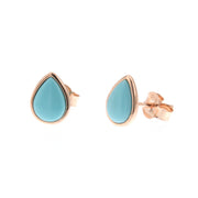 925 Sterling Silver drop-shaped earrings with turquoise paste