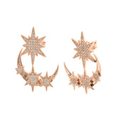 Earrings in 925 Silver stars embellished with white zircons