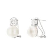 Earrings in 925 silver with crystals and pearls