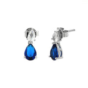 925 Silver earrings with blue pendant light point