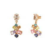 Earrings in 925 Silver with multicolor zircons