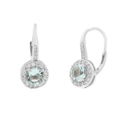 Earrings in 925 Silver with light blue point