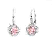 Earrings in 925 Silver with pink light point