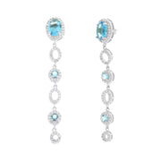 Earrings in 925 Silver with blue zircons