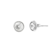 925 Silver lobe earrings with transparent crystals