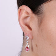 Orecchini in Argento 925 con goccia fucsia