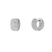 925 Silver earrings with pavé circle of white zircons