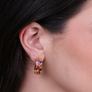 Orecchini in Argento 925 con zirconi champagne e rosa