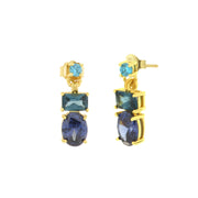 925 Silver earrings with blue graduated zircons