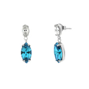 Blue shuttle earrings in 925 silver