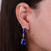 Orecchini in Argento 925 a goccia con cristalli blu