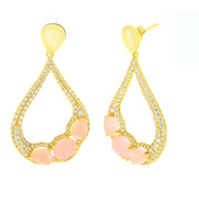 Orecchini in Argento 925 a goccia con zirconi rosa