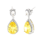 Orecchini in Argento 925 a goccia con zircone giallo