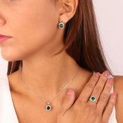 Set in Argento 925 Set zirconi smeraldo