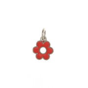 Flower-shaped pendant in 925 silver with pink enamel