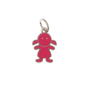 925 Silver pendant in the shape of a little girl with pink enamel