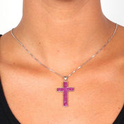 Collana in Argento 925 con pendente croce zirconata