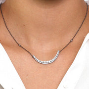 Collana in Argento 925 con mezza luna zirconata