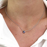 Collana in Argento 925 con punto luce tanzanite centrale