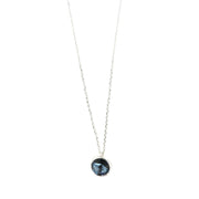 Collana in Argento 925 con punto luce pendente impreziosito da cristalli blu denim