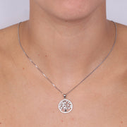 Collana in Argento 925 con albero della vita e zirconi bianchi