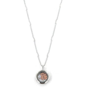 Collana in Argento 925 con pendente rosa e zircone