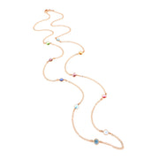 Collana in Argento 925 catena lunga con cristalli multicolore