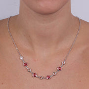 Collana in Argento 925  impreziosita da Cristalli rosa e bianco