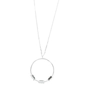 Collana in Argento 925 con cerchio pendente impreziosito da cristalli bianchi