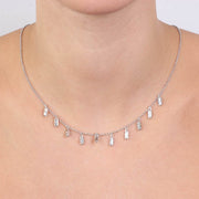 Collana in Argento 925 con giro di cristalli pendenti