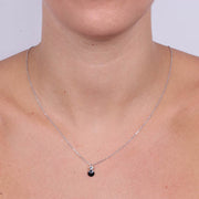 Collana in Argento 925 con doppio punto luce di cristalli bicolore pendenti.