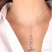 Collana in Argento 925 a catena con zirconi bianchi