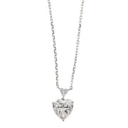 Necklace in 925 Silver with hearts in white zircons