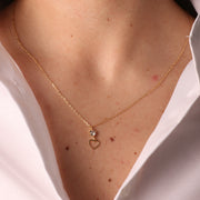 Collana in Argento 925 con cristallo e cuore