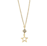 925 Silver necklace with crystal and star