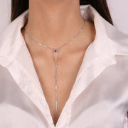 Collana in Argento 925 con punto luce blu