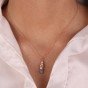 Collana in Argento 925 con zirconi multicolor