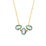 Necklace in 925 Silver with drop-shaped aquamarine crystals