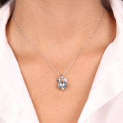 Collana in Argento 925 con pumo e pendente cuore