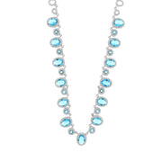 Necklace in 925 Silver with blue zircons