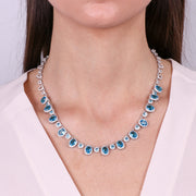 Collana in Argento 925 con zirconi azzurri