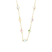 Necklace in 925 silver with colored crystals