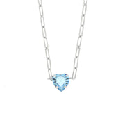 925 Silver necklace with blue heart