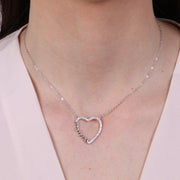 Collana in Argento 925 con cuore e scritta mamma