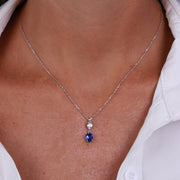 Collana in Argento 925 con cristalli blu e trasparente