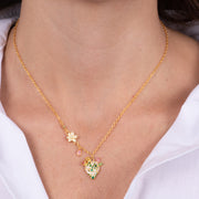 Collana in Argento 925 con cactus e zirconi colorati