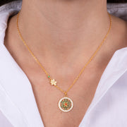 Collana in Argento 925 con ruota siciliana e zirconi colorati