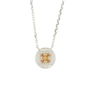 Collana in Argento 925 con zircone champagne pendente